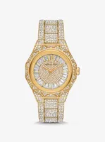 Oversized Raquel Pavé Gold-Tone Watch