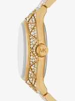 Oversized Raquel Pavé Gold-Tone Watch