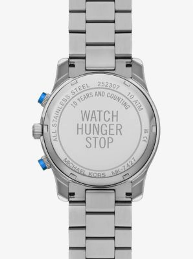 Watch Hunger Stop Oversized Runway Silver-Tone Watch