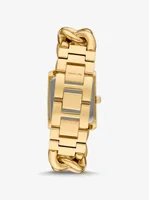 Mini Emery Animal Pavé Gold-Tone Curb Link Watch