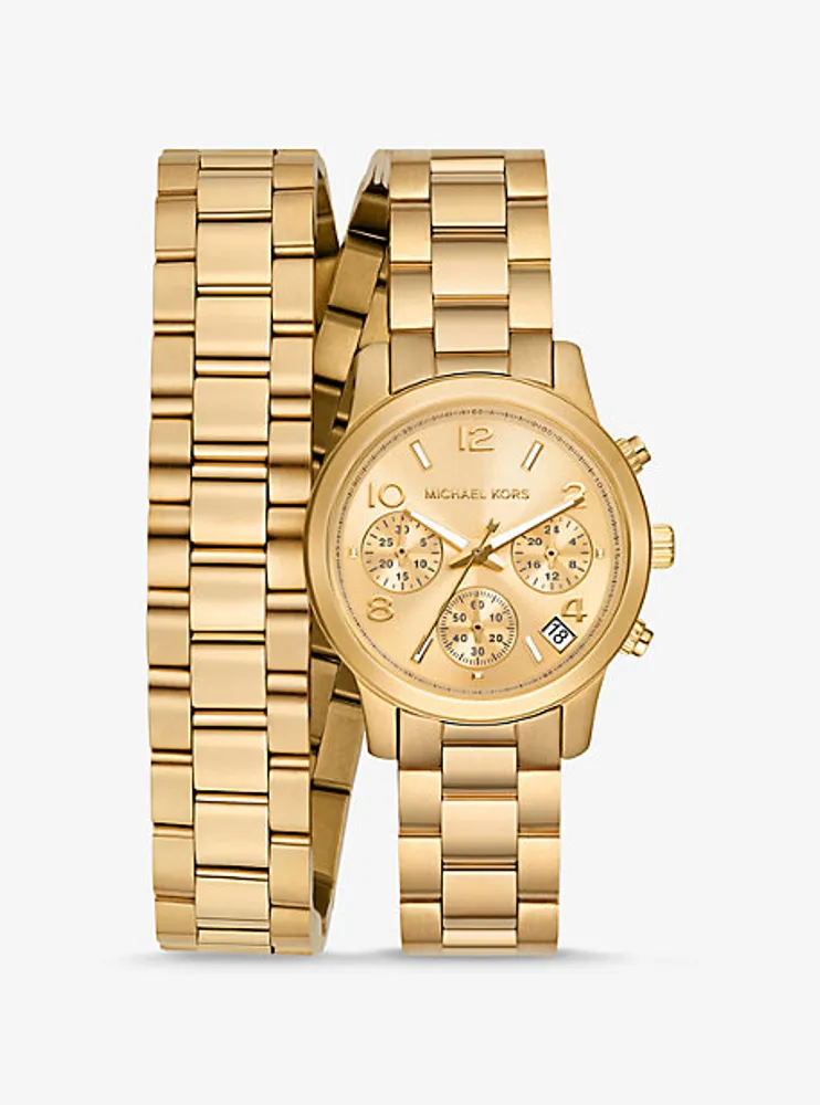 Runway Gold-Tone Wrap Watch