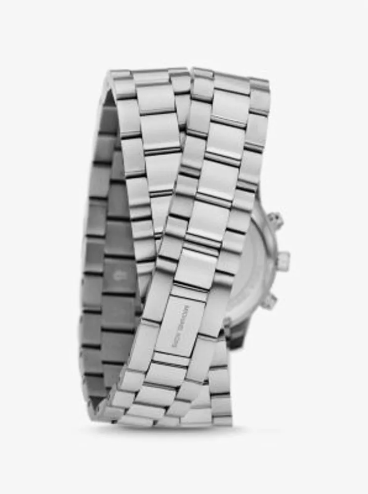 Runway Silver-Tone Wrap Watch