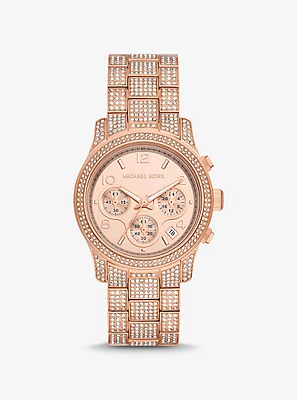 Runway Pavé Rose Gold-Tone Watch