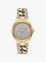 Lennox Pavé Gold-Tone Curb-Link Watch