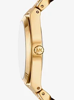 Lennox Pavé Gold-Tone Curb-Link Watch