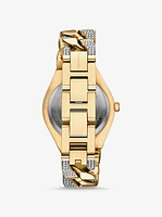 Lennox Pavé Gold-Tone Curb-Link Watch