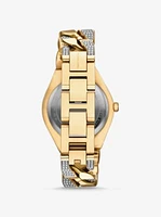 Lennox Pavé Gold-Tone Curb-Link Watch