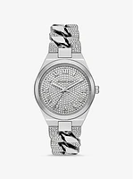 Lennox Pavé Silver-Tone Curb-Link Watch