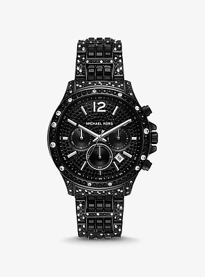 Limited-Edition Oversized Sage Pavé Black-Tone Watch