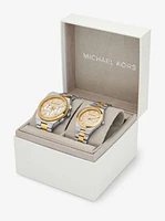 Lennox His and Hers Pavé Two-Tone Watch Set