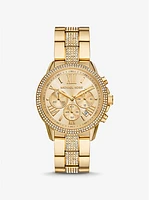 Oversized Brynn Pavé Gold-Tone Watch