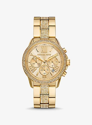 Oversized Brynn Pavé Gold-Tone Watch