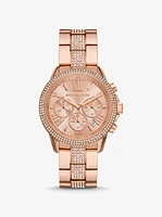 Oversized Brynn Pavé Rose Gold-Tone Watch