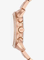 Oversized Brynn Pavé Rose Gold-Tone Watch