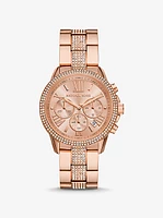 Oversized Brynn Pavé Rose Gold-Tone Watch