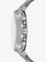 Maren Silver-Tone and Crocodile Embossed Leather Watch