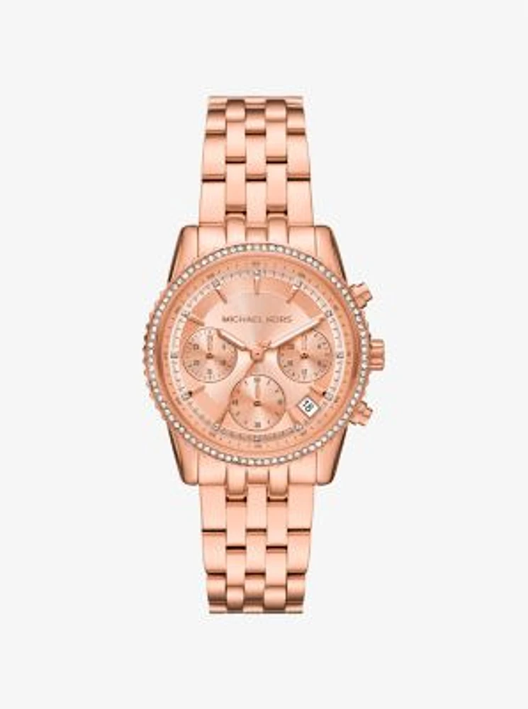 Mini Bryant Pavé Rose Gold-Tone Watch