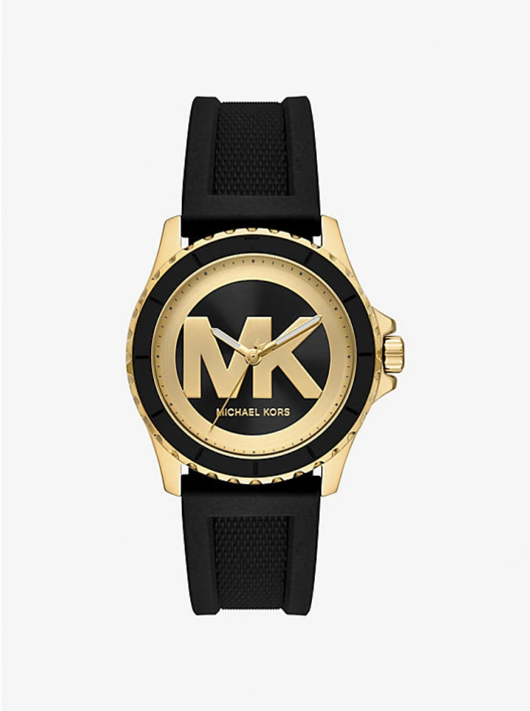 Oversized Everest Gold-Tone and Silicone Watch