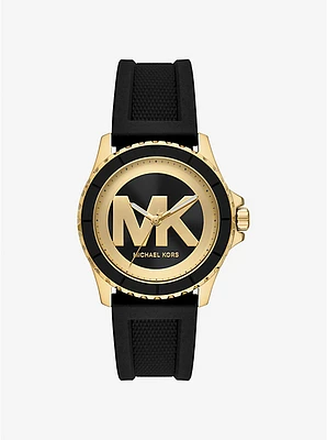 Reloj Everest oversize en tono dorado con correa de silicona