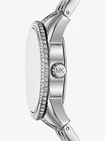 Mini Bryant Pavé Logo Silver-Tone Watch