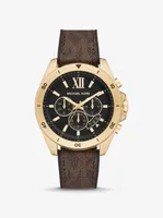 Oversized Brecken Logo and Gold-Tone Watch