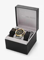 Oversized Brecken Two-Tone Mesh Watch Gift Set