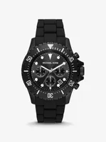 Oversized Everest Black-Tone and Silicone Watch