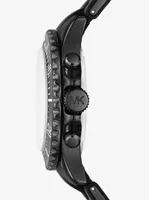 Oversized Everest Black-Tone and Silicone Watch