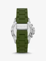 Oversized Everest Silver-Tone and Silicone Watch