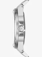 Limited-Edition Oversized Lennox Pavé Silver-Tone Watch