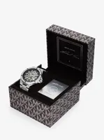 Limited-Edition Oversized Lennox Pavé Silver-Tone Watch