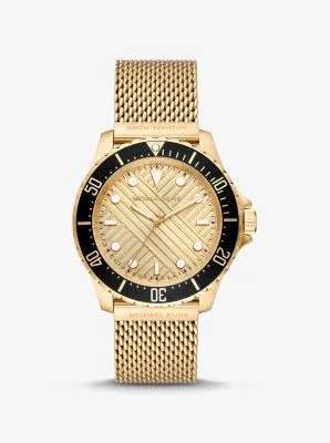 Oversized Slim Everest Gold-Tone Mesh Watch