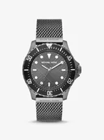 Oversized Slim Everest Gunmetal Mesh Watch