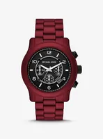 Oversized Runway Red-Coated Watch