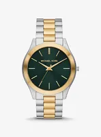 Oversized Slim Runway Two-Tone Watch