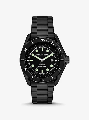 Oversized Maritime Black-Tone Watch