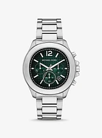 Oversized Sage Silver-Tone Watch