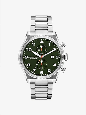 Reloj Panorama oversize en tono plateado