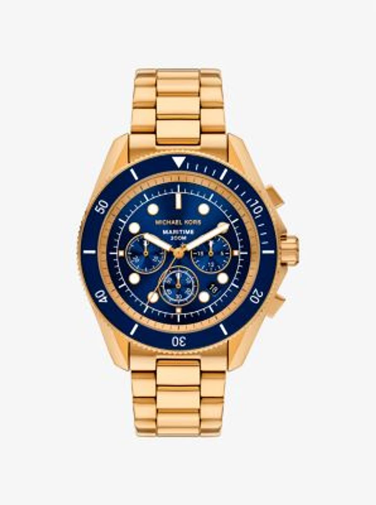 Oversized Maritime Gold-Tone Watch