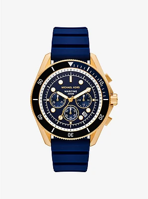 Reloj marítimo oversize en tono dorado y silicona