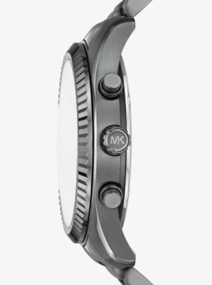 Oversized Lexington Gunmetal Watch and Bracelet Gift Set