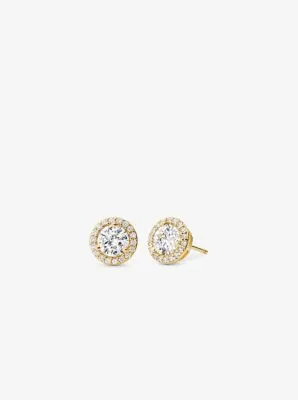 Precious Metal-Plated Sterling Silver Pavé Studs