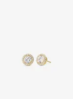 Precious Metal-Plated Sterling Silver Pavé Studs