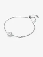 Sterling Silver Pavé Halo Slider Bracelet