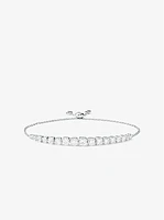 Precious Metal-Plated Sterling Silver Cubic Zirconia Slider Bracelet