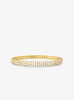 Precious Metal-Plated Sterling Silver Pavé Bangle