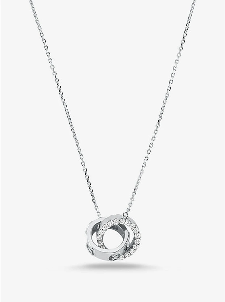 Precious Metal-Plated Sterling Silver Pavé Necklace