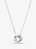 Precious Metal-Plated Sterling Silver Pavé Necklace