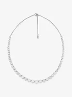 Precious Metal-Plated Sterling Silver Cubic Zirconia Necklace