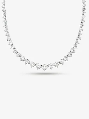 Precious Metal-Plated Sterling Silver Cubic Zirconia Necklace